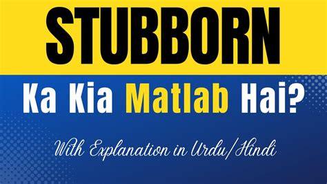 stubborn means in urdu